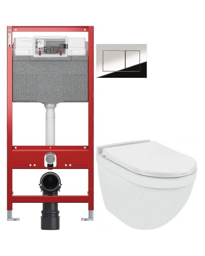 Комплект подвесной унитаз Jaquar Solo SLS-WHT-6953BIUFSM + система инсталляции Tece 9300302 + 9240401