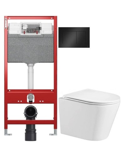 Комплект подвесной унитаз WeltWasser Salzbach 004GL-WT 10000003666 + система инсталляции Tece 9300302 + 9240407