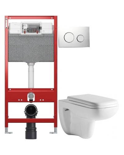 Комплект подвесной унитаз Orange C03-100W + система инсталляции Tece 9300302 + 9240921