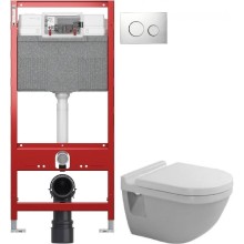Комплект подвесной унитаз Duravit Starck 3 2200090000 + 0063810000 + система инсталляции Tece 9300302 + 9240921