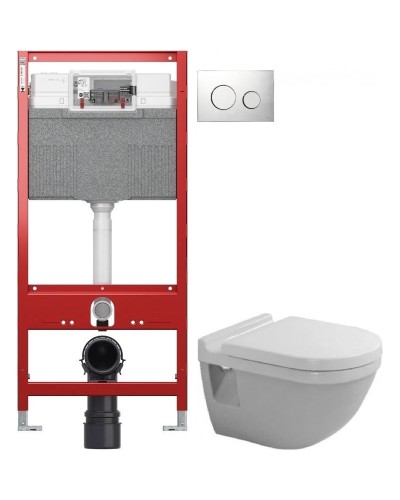 Комплект подвесной унитаз Duravit Starck 3 2200090000 + 0063810000 + система инсталляции Tece 9300302 + 9240921
