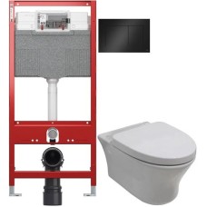 Комплект подвесной унитаз Noken Hotels N399999901 + N356330439 + система инсталляции Tece 9300302 + 9240407