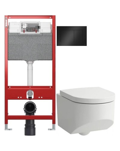 Комплект подвесной унитаз Laufen Sonar 8.2034.1.000.000.1 + 8.9334.1.000.000.1 + система инсталляции Tece 9300302 + 9240407