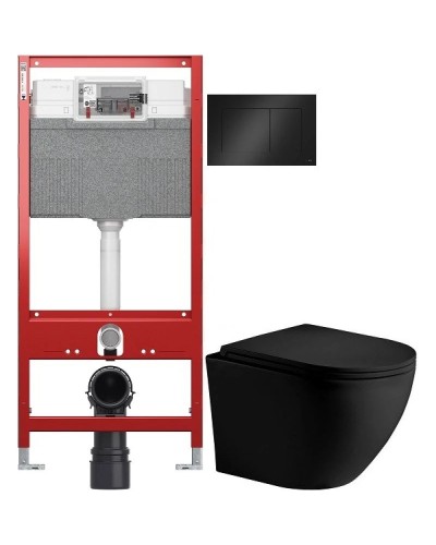 Комплект подвесной унитаз WeltWasser Merzbach 004MT-BL 10000003695  + система инсталляции Tece 9300302 + 9240407