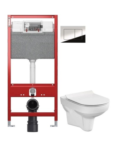 Комплект подвесной унитаз Cersanit City MZ-CITY-COn-S-DL + система инсталляции TECE 9300302 + 9240401
