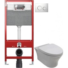 Комплект подвесной унитаз Noken Hotels N399999901 + N356330439 + система инсталляции Tece 9300302 + 9240921