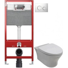 Комплект подвесной унитаз Noken Hotels N399999901 + N356330439 + система инсталляции Tece 9300302 + 9240921