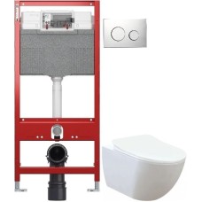 Комплект подвесной унитаз Creavit Free FE320-11CB00E-0000 + KC0903.02.0000E + система инсталляции TECE 9300302 + 9240921