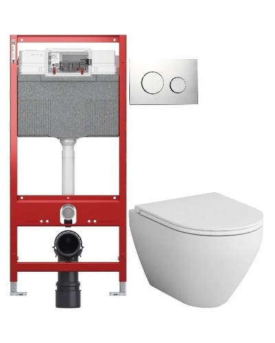 Комплект подвесной унитаз Am.Pm Spirit 2.0 C701700WH + C707857WH + система инсталляции Tece 9300302 + 9240921