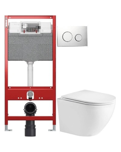 Комплект подвесной унитаз WeltWasser Merzbach 004GL-WT 10000003661 + система инсталляции Tece 9300302 + 9240921
