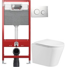 Комплект подвесной унитаз WeltWasser Salzbach 004GL-WT 10000003666 + система инсталляции Tece 9300302 + 9240921