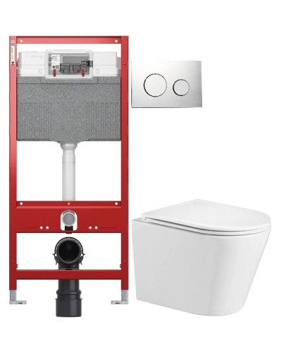 Комплект подвесной унитаз WeltWasser Salzbach 004GL-WT 10000003666 + система инсталляции Tece 9300302 + 9240921
