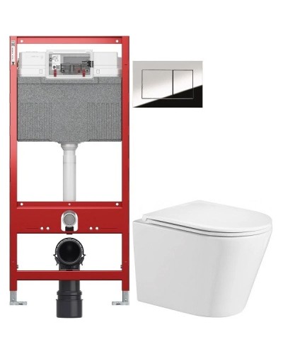 Комплект подвесной унитаз WeltWasser Salzbach 004GL-WT 10000003666 + система инсталляции Tece 9300302 + 9240401