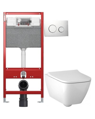 Комплект подвесной унитаз Geberit Smyle Square 500.683.01.1 + система инсталляции Tece 9300302 + 9240921