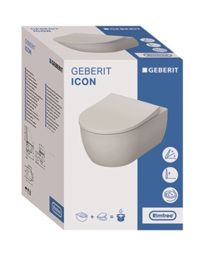 Комплект подвесной унитаз Geberit iCon 500.784.01.1 + система инсталляции Tece 9300302 + 9240401