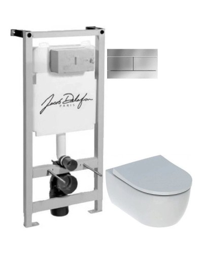 Комплект подвесной унитаз Geberit iCon 500.784.01.1 + система инсталляции Jacob Delafon E5504-NF + E4316-CP