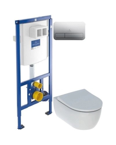 Комплект подвесной унитаз Geberit iCon 500.784.01.1 + система инсталляции Villeroy & Boch 92246100 + 92249061