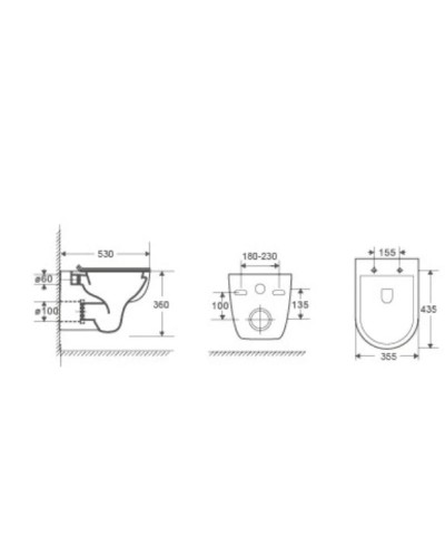 Комплект подвесной унитаз WeltWasser Baarbach 004GL-WT 10000003811 + система инсталляции Villeroy & Boch 92246100