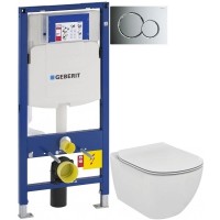 Комплект подвесной унитаз Ideal Standard Tesi Aquablade T007901 + T352701 + система инсталляции Geberit 111.300.00.5 + 115.770.21.5 + 111.815.00.1