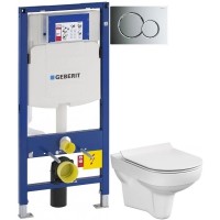 Комплект подвесной унитаз Cersanit City MZ-CITY-COn-S-DL + система инсталляции Geberit 111.300.00.5 + 115.770.21.5 + 111.815.00.1
