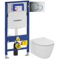 Комплект подвесной унитаз Ideal Standard Connect E771801 + E772401 + система инсталляции Geberit 111.300.00.5 + 115.770.21.5 + 111.815.00.1
