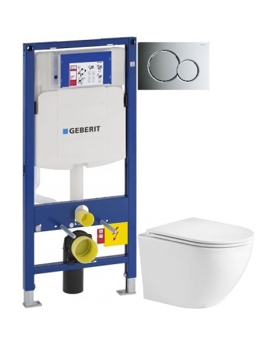 Комплект подвесной унитаз WeltWasser Merzbach 004GL-WT 10000003661 + система инсталляции Geberit 111.300.00.5 + 115.770.21.5 + 111.815.00.1