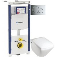 Комплект подвесной унитаз Jacob Delafon Escale E1306-00 + система инсталляции Geberit 111.362.00.5 + 115.770.21.5