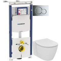 Комплект подвесной унитаз Ideal Standard Connect E771801 + E772401 + система инсталляции Geberit 111.362.00.5 + 115.770.21.5