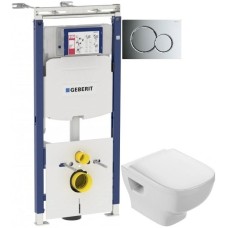 Комплект подвесной унитаз Jacob Delafon Struktura EDF102-00 + E4272-00 + система инсталляции Geberit 111.362.00.5 + 115.770.21.5