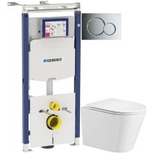 Комплект подвесной унитаз WeltWasser Salzbach 004GL-WT 10000003666 + система инсталляции Geberit 111.362.00.5 + 115.770.21.5