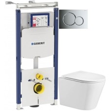 Комплект подвесной унитаз WeltWasser Salzbach 004GL-WT 10000003666 + система инсталляции Geberit 111.362.00.5 + 115.770.21.5