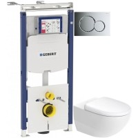 Комплект подвесной унитаз Duravit Architec 45720900A1 + система инсталляции Geberit 111.362.00.5 + 115.770.21.5