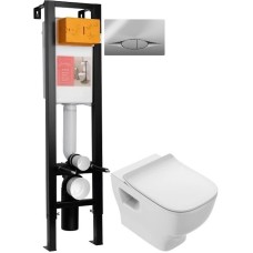 Комплект подвесной унитаз Jacob Delafon Struktura EDF102-00 + E70025-00 + система инсталляции Jacob Delafon E33130RU-NF + E29027-CP