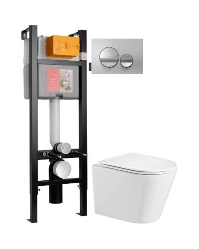 Комплект подвесной унитаз WeltWasser Salzbach 004GL-WT 10000003666 + система инсталляции Jacob Delafon E33131RU-NF + E20859-CP-MTC