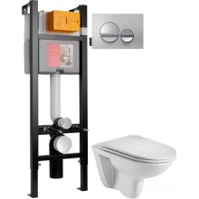 Комплект подвесной унитаз WeltWasser Baarbach 004GL-WT 10000003811 + система инсталляции Jacob Delafon E33131RU-NF + E20859-CP-MTC