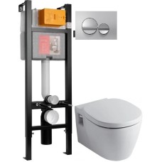 Комплект подвесной унитаз Ideal Standard Connect E803501 + E712701+ система инсталляции Jacob Delafon E33131RU-NF + E20859-CP-MTC