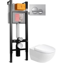 Комплект подвесной унитаз Duravit Architec 45720900A1+ система инсталляции Jacob Delafon E33131RU-NF + E20859-CP-MTC