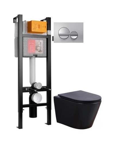 Комплект подвесной унитаз Esbano CLAVEL ESUPCLAVBM + система инсталляции Jacob Delafon E33131RU-NF + E20859-CP-MTC