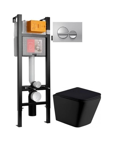 Комплект подвесной унитаз WeltWasser Gelbach 004MT-BL 10000003748 + система инсталляции Jacob Delafon E33131RU-NF + E20859-CP-MTC