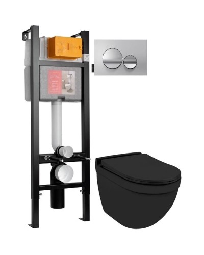 Комплект подвесной унитаз Jaquar Solo SLS-BLM-6953BIUFSM + система инсталляции Jacob Delafon E33131RU-NF + E20859-CP-MTC