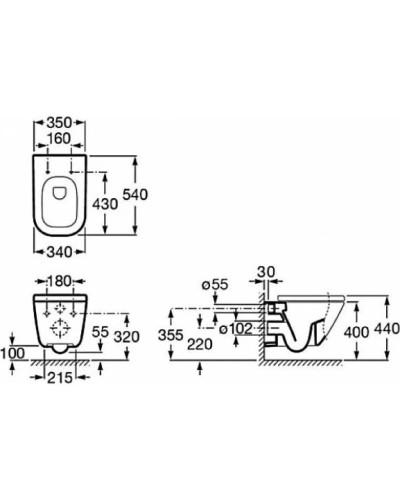 Комплект подвесной унитаз Roca The Gap 34647L000 + 801472004 + система инсталляции Geberit 111.362.00.5