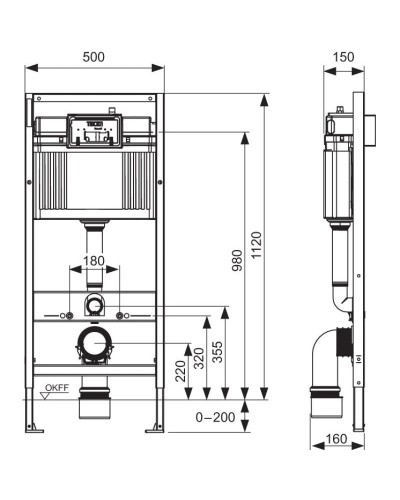 Комплект подвесной унитаз + система инсталляции Tece TECEone K440920.WC2