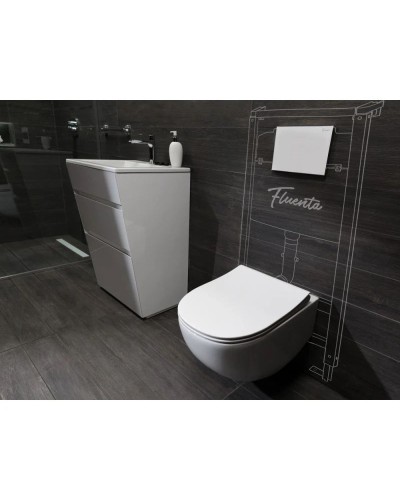 Комплект подвесной унитаз 40006661B + 40006661S + система инсталляции 40006356 + 40006358 Pestan Fluenta SET40006661PC