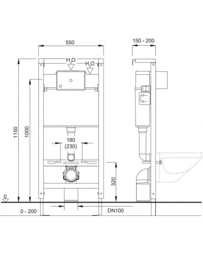 Комплект подвесной унитаз 40006661B + 40006661S + система инсталляции 40006356 + 40006358 Pestan Fluenta SET40006661PC