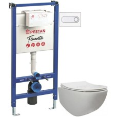Комплект подвесной унитаз 40006661B + 40006661S + система инсталляции 40006356 + 40006363 Pestan Fluenta SET40006661OW