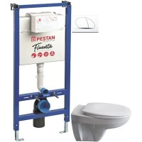Комплект подвесной унитаз 40006460B + 40006460S + система инсталляции 40006356 + 40006357 Pestan Basic SET40006460PW
