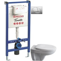Комплект подвесной унитаз 40006460B + 40006460S + система инсталляции 40006356 + 40006359 Pestan Basic SET40006460PM