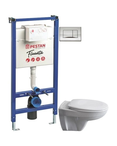 Комплект подвесной унитаз 40006460B + 40006460S + система инсталляции 40006356 + 40006361 Pestan Basic SET40006460AC