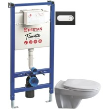 Комплект подвесной унитаз 40006460B + 40006460S + система инсталляции 40006356 + 40006364 Pestan Basic SET40006460OB