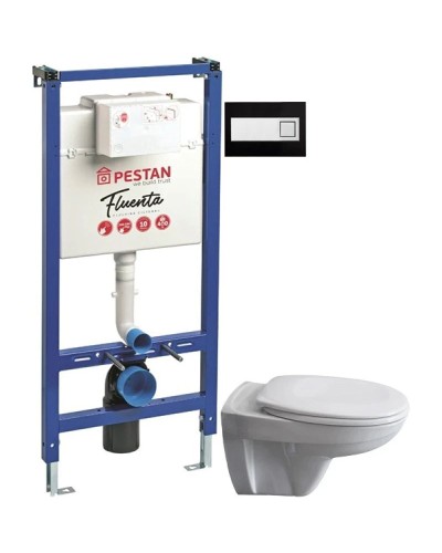 Комплект подвесной унитаз 40006460B + 40006460S + система инсталляции 40006356 + 40006366 Pestan Basic SET40006460DB